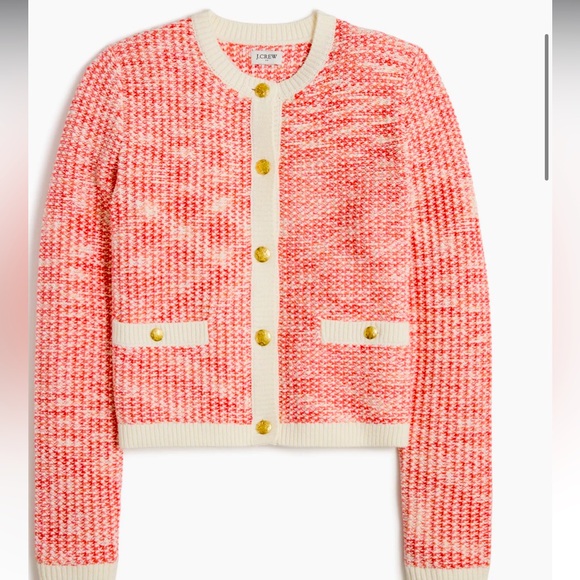 J. Crew Factory Pink and White Cardigan - Picture 4 of 6